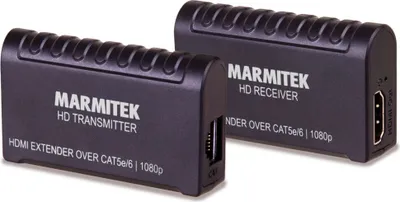 Produktbild von HDMI Verlängerung UTP - Marmitek MegaView 63 - über 1 CAT 5 (UTP) Kabel - Full HD - 1080P - PoC (Power Over Cable) - 40m - Schauen Sie Ihren HD-Content anderswo auf Ihrem Fernseher