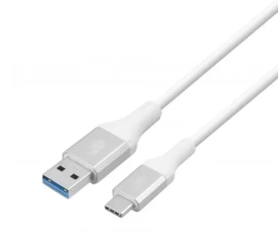 Image de Câble USB 3.0 vers USB C de haute qualité de 2m avec technologie TPE, vitesse de charge de 3A, blanc