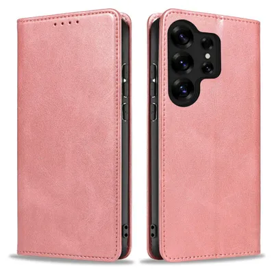 Produktbild von Handyhülle für Samsung Galaxy S25 Ultra Kunstleder Flip Cover Hülle Klapphülle Case Kartenfach Farbe: Rosa