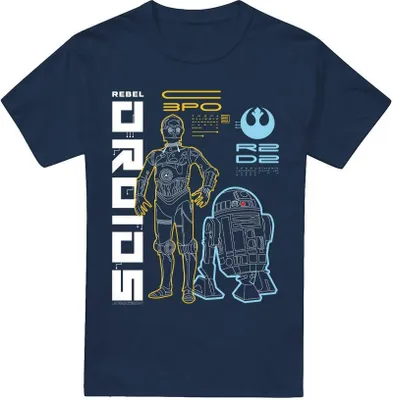Produktbild von Star Wars - "Rebel Droids" T-Shirt für Herren TV3582 (3XL) (Marineblau)