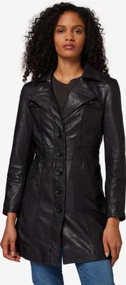Produktbild von Damen Ledermantel Kurzmantel Ricano LUCY Nappa – Schwarz / S