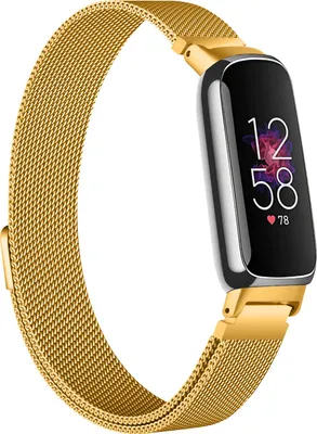 Produktbild von Milanaise-Armband für Smartwatches – Passend für Fitbit Inspire 3 – Gold – Strap-it Uhrenarmband / Armband