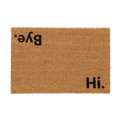 Produktbild von Relaxdays Fußmatte Kokos 60x40cm, Türvorleger Spruch, rutschfest, wetterfest, Fußabstreifer innen & außen, natur/schwarz