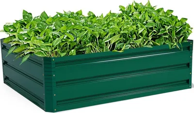 Image de Jardinière surélevée en acier pour légumes et herbes aromatiques, 100 x 30,5 x 80 cm