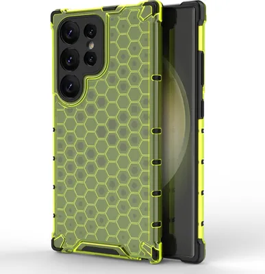 Produktbild von Mobigear Honeycomb  Samsung Galaxy S24 Ultra Hülle Hardcase Backcover Stoßfest - Grün