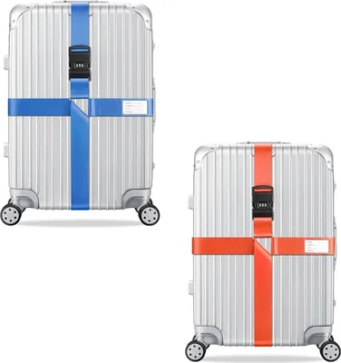 Immagine prodotto di 2x cinghia trasversale per bagagli, colore: blu / arancione