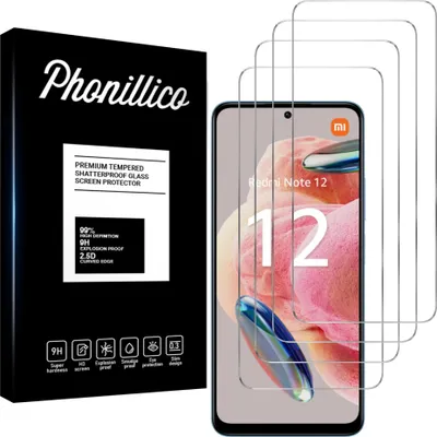 Image de Verre trempé pour Xiaomi Redmi Note 12 4G [4 pièces] Protection d'écran Film de protection anti-rayures verre résistant Phonillico®
