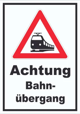 Produktbild von Schild Achtung Bahnübergang A1 (594x841mm)