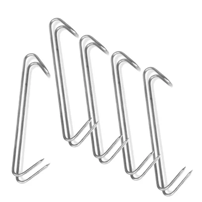Produktbild von Doppelhaken Fleischhaken zum Räuchern - Edelstahl - 5er Set