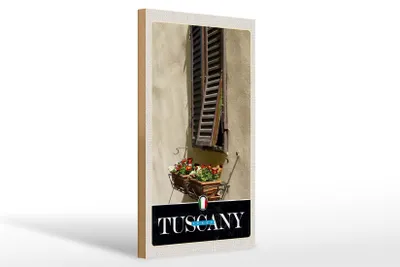 Produktbild von Holzschild Reise 20x30cm Toskana Italien Fenster Blumen Schild