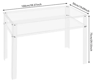 Produktbild von Acryl-Schreibtisch – Transparenter Schreibtisch – Moderner Schreibtisch – Laptop-Tisch – Schreibtisch für das Studium – Zweischichtig