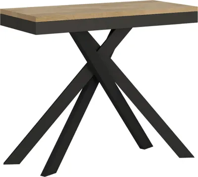 Zdjęcie produktu dla ITYHOME - Konsola rozkładana 90x40/300 cm Krack Evolution dąb naturalny rama w kolorze antracytu