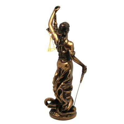 Image de Figure de Temida avec balance et épée sculpture légale en bronze Reine Isabel