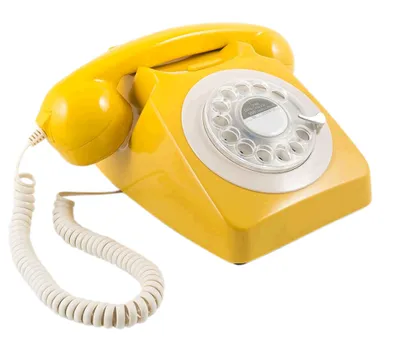 Produktbild von GPO 746 Telefon retro 1970er Stil Wählscheibe - extansible Schnur, authentische Klingelton - Senf (€ 35.2)