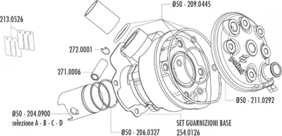 Produktbild von Kolben Satz Polini 76ccm 50mm (C) für Minarelli AM6