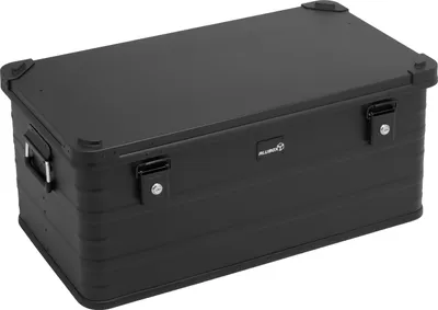 Produktbild von ALUBOX Lagerbox schwarz mit Stapelecken 92 Liter - spritzwassergeschützt - rostfrei abschließbar