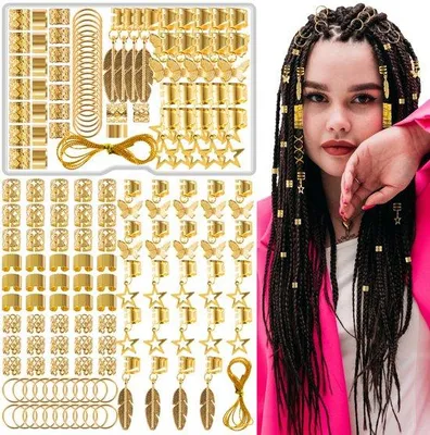 Immagine prodotto di 90 pezzi di accessori per dreadlocks, trecce in metallo, fermagli regolabili, accessori per capelli per uomo e donna