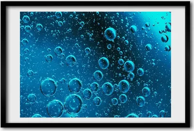 Produktbild von Bild 60x40 MDF-Rahmen, Wandkunst Blasen unter Wasser
