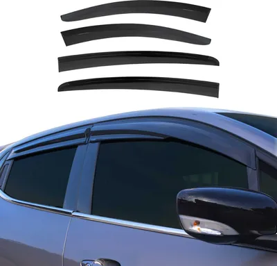 Image de Déflecteurs de Vent pluie d'air pour Ford Focus 2018-2025 SD Acrylique Noir 4Pcs