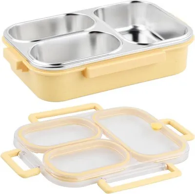 Produktbild von Lunchbox mit 3 Fächern – 1000 ml – Gelb