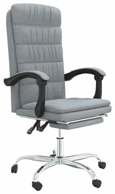 Imagen del producto de Silla de oficina ajustable, tapizada en tela, color gris claro