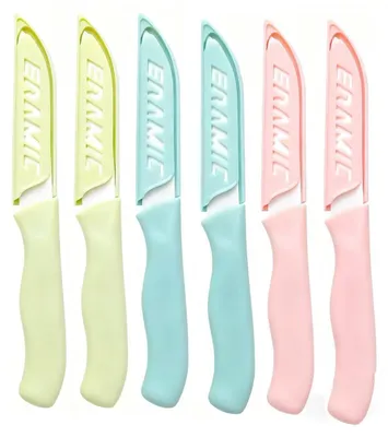 Keramikmesser-Set, 6-teilig, 10 cm Klinge, für Obst, Gemüse und Brot