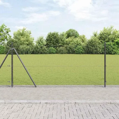 Produktbild von Maison Exclusive - Geschweißter Drahtzaun mit Betonfundament 50 x 1 m Grau Netz