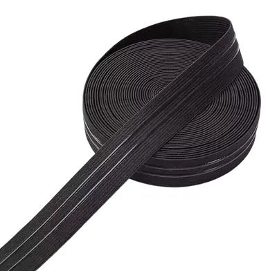 Breites elastisches Band 5 m x 2 cm, schwarz, rutschfest