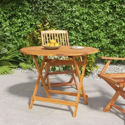 Immagine prodotto di Panca da giardino pieghevole - Panca da giardino pieghevole - Ideale per mangiare all'aperto - Realizzata in legno di quercia - Dimensioni: 90 x 75 cm - Colore: marrone