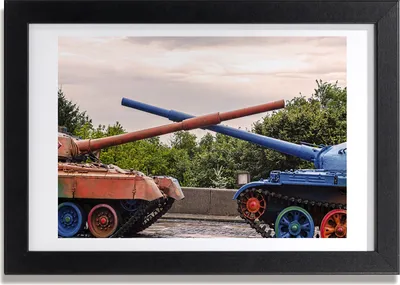 Produktbild von Bild 30x20 MDF-Rahmen, Wandkunst zwei Tanks