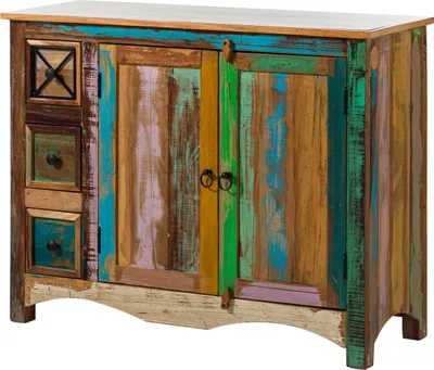 Image de MASSIVMOEBEL24 | Buffet 110x40 Bois de récupération laqué Multicolore NATURE OF SPIRIT #17