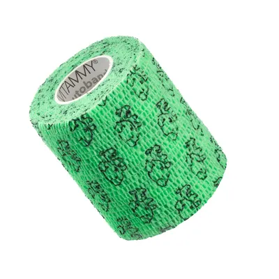 Produktbild von VITAMMY Autoband Selbstklebende Bandage mit Katzenaufdruck, grün, 7,5 cm x 450 cm