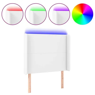 Produktbild von vidaXL LED Kopfteil Weiß 83x16x118/128 cm Kunstleder