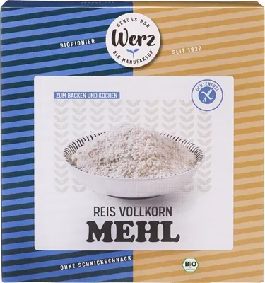 Produktbild von Werz Reis Vollkorn Mehl glutenfrei -  - 1000g x 5 - 5er Pack VPE