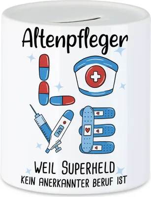 Produktbild von Ich Bin Altenpfleger Weil Superheld Kein Anerkannter Job Ist Spardose  Geschenk Danke Sagen