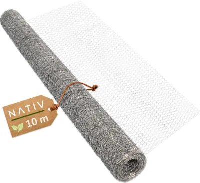Produktbild von Maschendrahtzaun verzinkt, 10 m lang, Hasendraht für Kleintiergehege