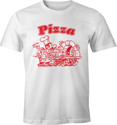 Produktbild von Pizza Shirt Schachtel Motiv Italiano Italien Fun-Shirt Moonworks® weiß L
