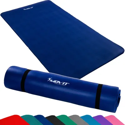 Produktbild von MOVIT Gymnastikmatte Pilates, Gymnastik, Matte - hautfreundlich und , Yogamatte für Zuhause oder Unterwegs - 190x100x1,5cm, Royalblau