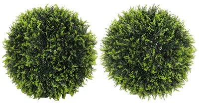 Obrázek produktu pro HOMCOM, sada 2 ks umělých cedrových keřů, 45 cm, pokojová rostlina, umělá rostlina, dekorativní rostlina