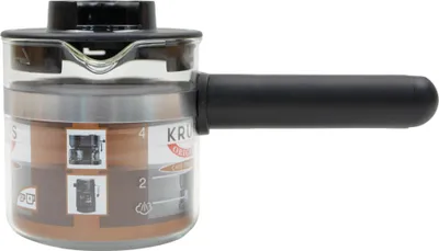 Produktbild von Krups F0274200 Glaskanne Espressokanne mit Griff und Deckel für Kaffeemaschine
