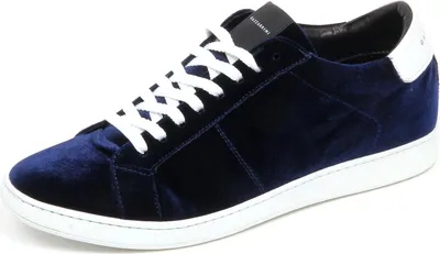 Produktbild von F6578 sneaker uomo velvet blu GAZZARRINI scarpe velluto shoe man