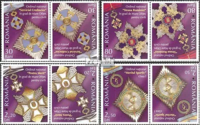 Produktbild von Briefmarken Rumänien 2006 Mi 6138-6141 Kehrdruckpaare (kompl.Ausg.) postfrisch Orden