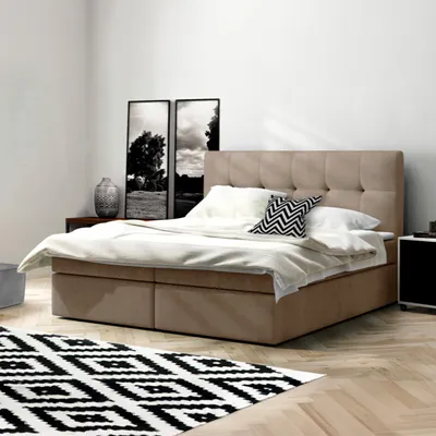 Produktbild von Boxspringbett 180x200cm mit Bettkasten - Bett mit Matratze und 2 Bettkästen - Schlafzimmerbett mit Topper - Bequem Doppelbett Holly Fresh03