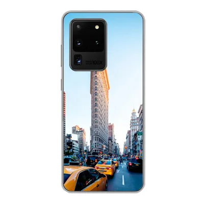 Produktbild von MuchoWow® Handyhülle Schutzhülle Hülle für Samsung Galaxy S20 Ultra Starker Verkehr rund um das Flatiron Building Silikon Softcase Handy Hülle - Karteninhaber