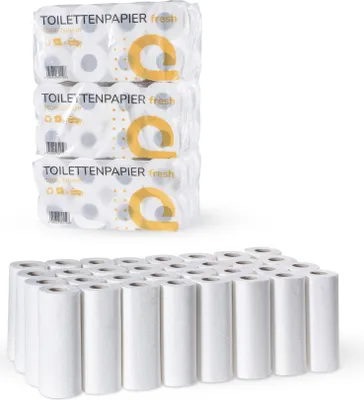 Produktbild von Tissue24 XXL Vorratspack – 72 Rollen Toilettenpapier 3-lagig + 32 Küchenrollen | Sparpaket & Vorteilspack | 250 Blatt | Haushalt & Büro