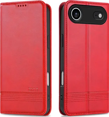 Image de Étui pour iPhone Air, portefeuille avec fermeture magnétique et support, étui à rabat en cuir pour iPhone Air, rose
