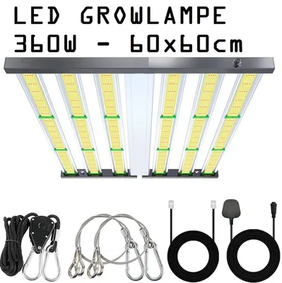 Produktbild von JUNG Vollspektrum LED Wachstumslampe PB360 Vollspektrum Grow Lampe 360 W Dimmbar für Growbox Set Anzuchtlampe für Pflanzen Wachstumslicht Growlampe