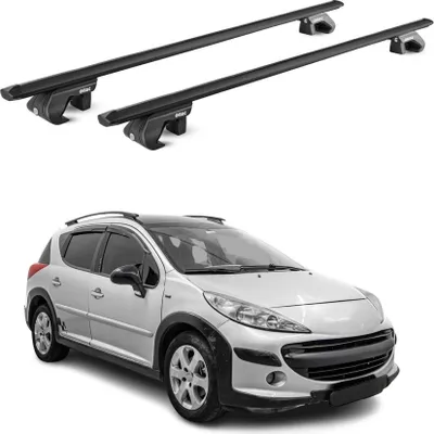 Produktbild von Dachträger Gepäckträger für Peugeot 207 Wagon 2007-2013 Alu Schwarz 2 tlg ABE