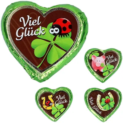 Produktbild von Günthart 4 Pralinenherzen Viel Glück