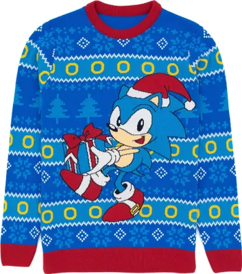 Produktbild von Sonic The Hedgehog - Pullover für Herren - weihnachtliches Design NS7259 (XXL) (Blau/Rot)